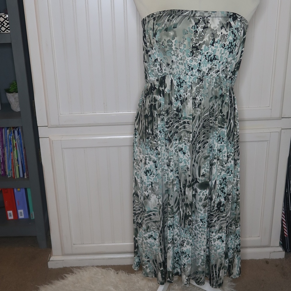 Yummy Gray & Teal Tube Dress 2x